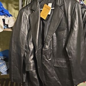 Classic Black Leather Blazer for Men